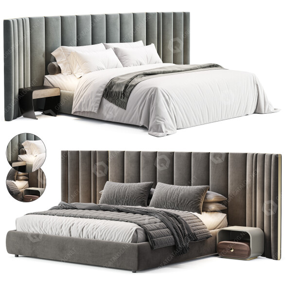 Cama y mesitas de noche Gallotti&Radice Yuki Modelo 3D