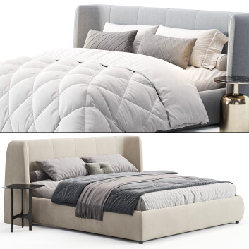 Cama y mesitas de noche  Bonaldo Basket Modelo 3D