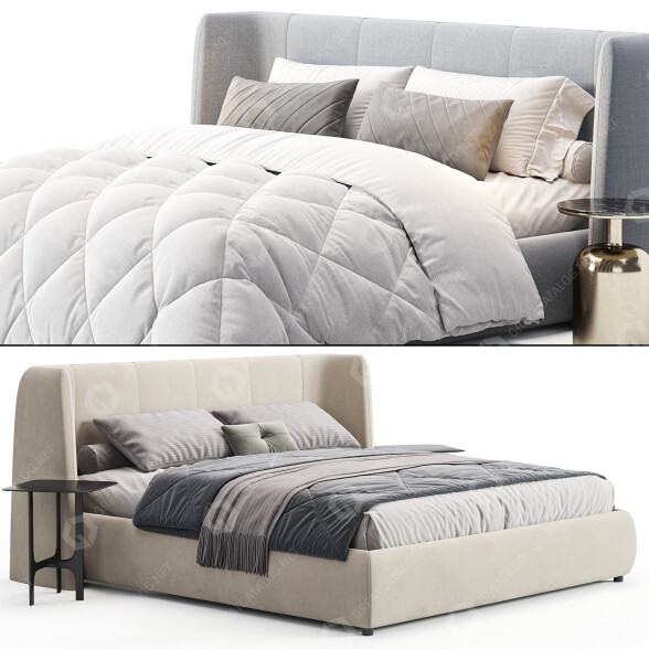 Cama y mesitas de noche Bonaldo Basket Modelo 3D