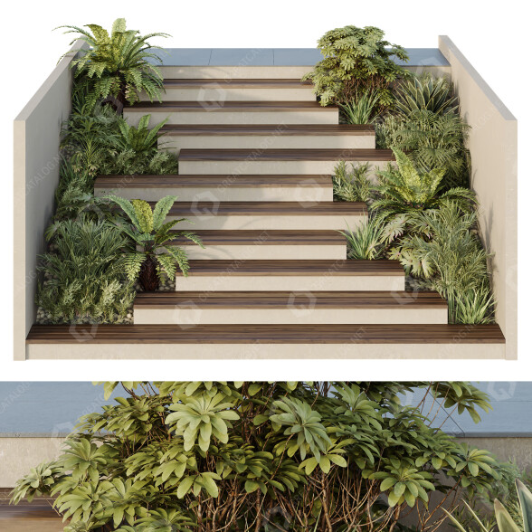 Сходи та рослини HQ Tree and Bush Garden Box Outdoor Vol 30 3D модель