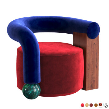 Malabar Artistic Furniture Galatea Armchair Modèle 3D