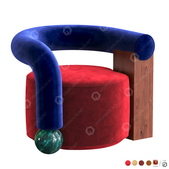 Кресло Malabar Artistic Furniture Galatea Armchair 3D модель