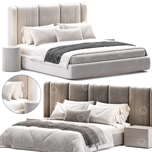 Bett und Nachttischchen The High Wall Elantra 3D-Modell