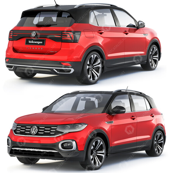 Coche Volkswagen T-Cross 250 TSI Highline 2019 Modelo 3D