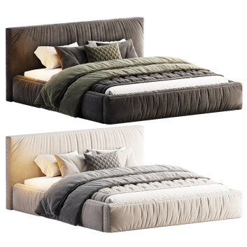 Ліжко Casaspace Icnoyotl Suede Fabric Rectangular Headboard Modern