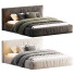 Cama Casaspace Icnoyotl Suede Fabric Rectangular Headboard Modern - Obidov3d