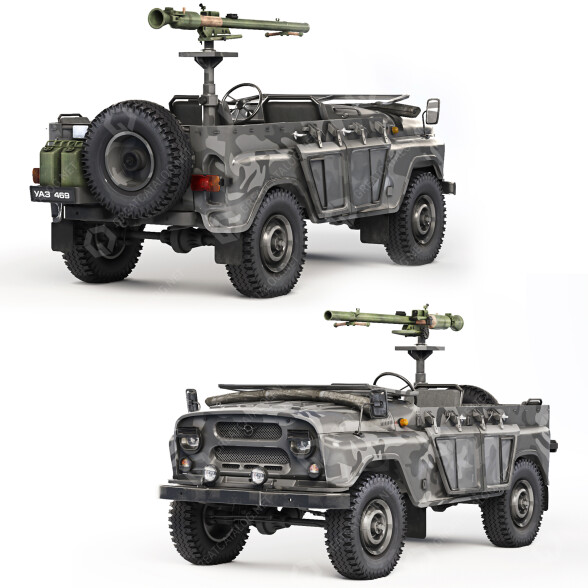 Coche UAZ 469 SPG-9 1980 Modelo 3D