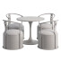 Mesa y sillas Homary Gray Upholstered Modern Round Gold - Yunusxon3d
