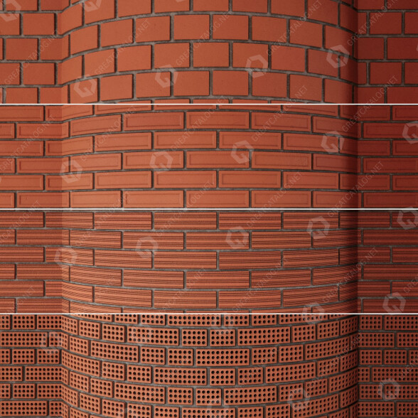 Ziegelsteine Wall Seamless Material 004 3D-Modell