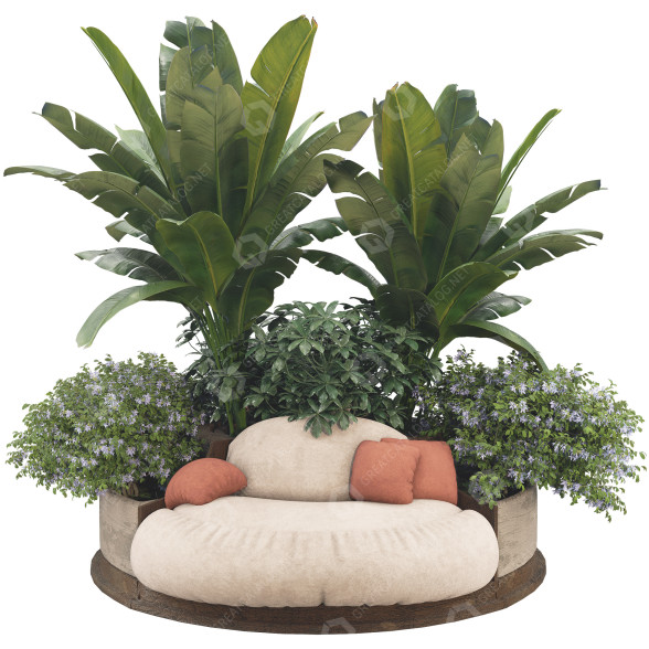 Pflanzen und Sofa Sammlung Set 66 3D-Modell