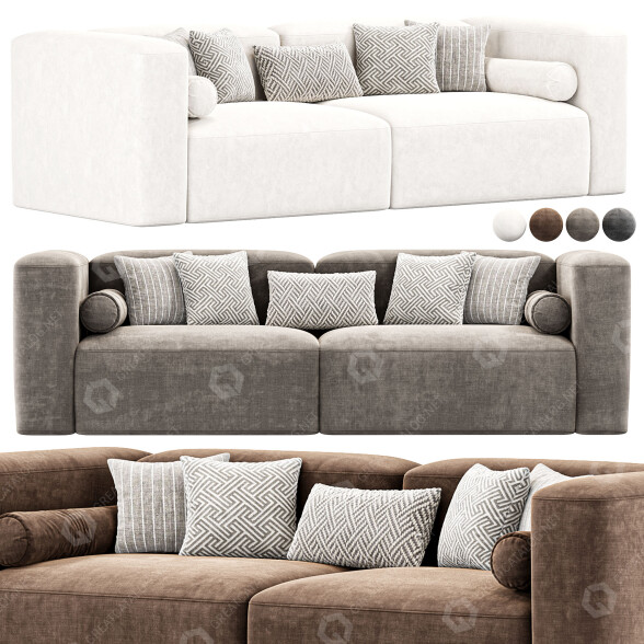 Диван Hay Mags 2 Seater Combination 1 3D модель