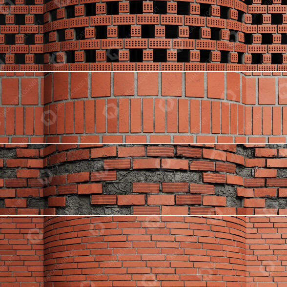 Ziegelsteine Wall 013 3D-Modell