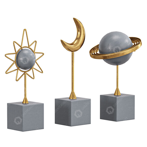 Estatuillas Sun Moon and Planet Decorations Modelo 3D