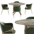 Table et chaises Litfad Metal Solid Back Arm and Alice - HenMat