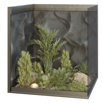 Rośliny  HQ Indoor Set Box Glass 02 Model 3D