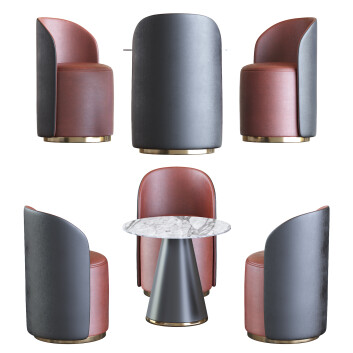 Mesa y sillas Litfad Leather Accent  Arms Included Side with Legs