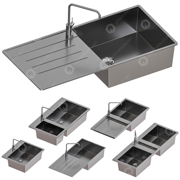Fregaderos Kitchen - Set 01 Modelo 3D