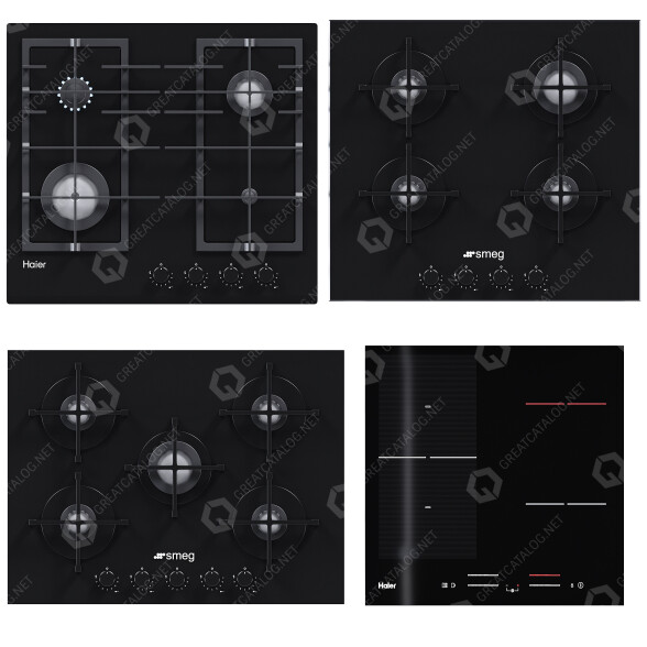 Hobs Smeg Cooktop Set 01 modèle 3D