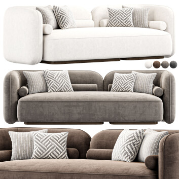 Sofa  Scandinavian Style Velvet 3D-Modell