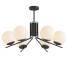 Lámpara de araña Milky Glass Global Semi Flush Modernism 6 Bulbs Black Ceiling - SH.X