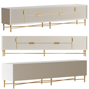 Homary Modern Off White Rectangle Media Console 3D модель