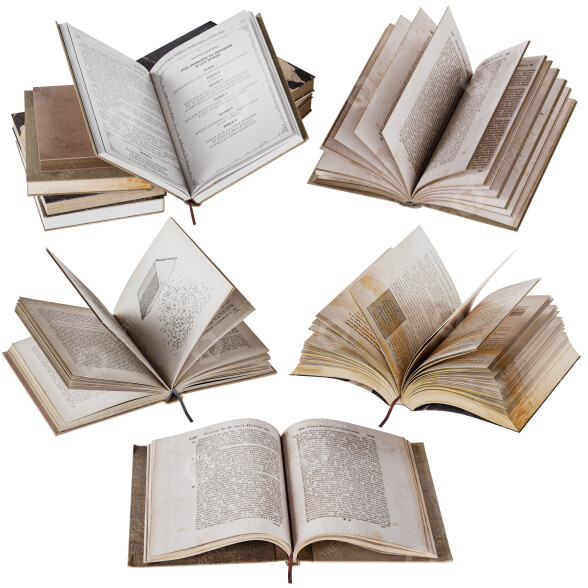 Книги Set of 8 - Opened 3D модель
