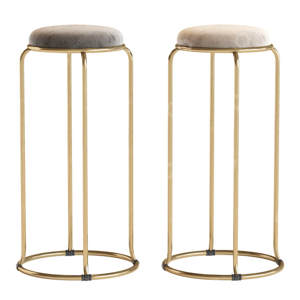 Барний стілець Litfad Scandinavian Stackable Armless Round Seat Backless Barstool 3D модель