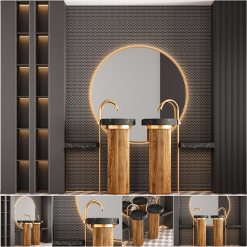 Bathroom Furniture Set 01 3D model