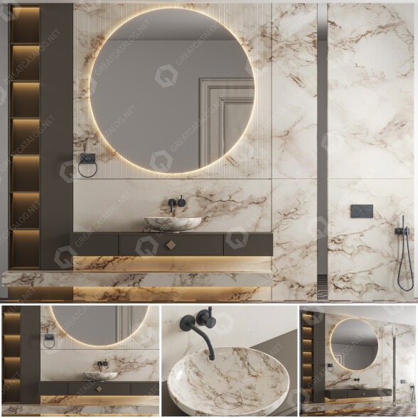 Bathroom Furniture Set 03 3D model