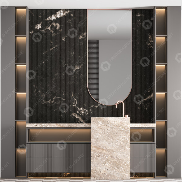 Bathroom Furniture Set 04 3D model