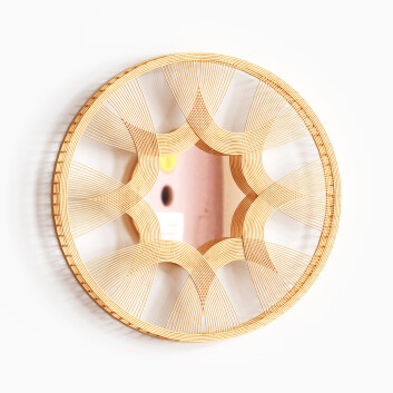 Дзеркало  Homary Boho Round Woven Rattan