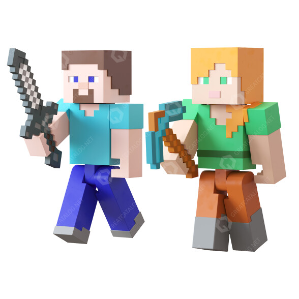 Іграшки Lego Minecraft Steve and Alex 3D модель