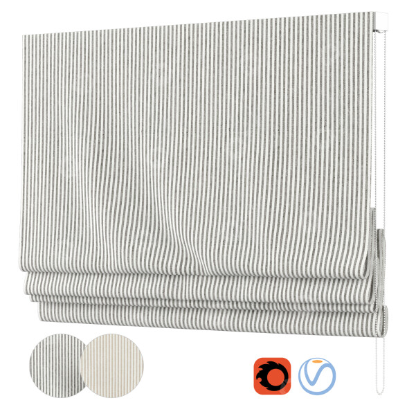 Rolety rzymskie Pottery Barn Wheaton Stripe Shade model 3D