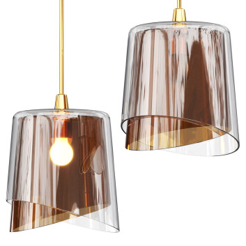 Підвісний світильник  CB2 Elio Smoked Dark Amber Glass 3D модель
