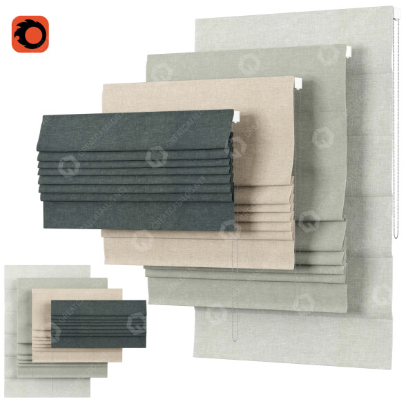 Römische Vorhänge Solo 3D-Modell
