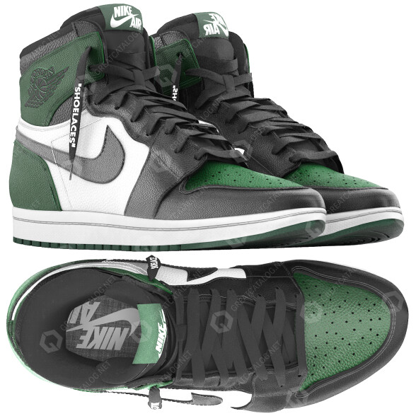 Взуття Nike Air Jordan 1 Retro High Pine Green 3D модель