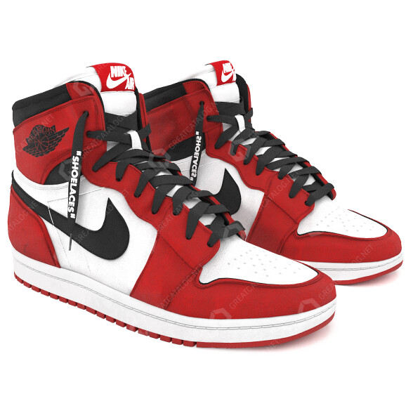 Obuwie Nike Red Air Jordan 1 Retro model 3D