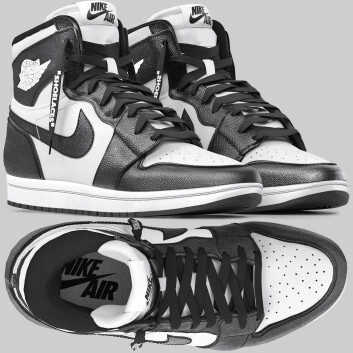 Взуття Nike Black and White Air Jordan 1 Retro 3D модель