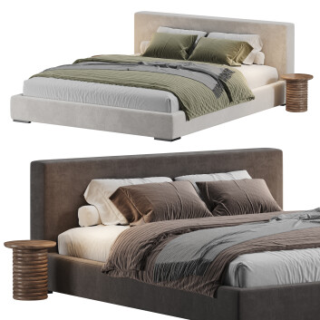 Кровать и тумбочки  Restoration Hardware Platform 3D модель
