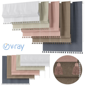 Римські штори Tassel Edge 3D модель