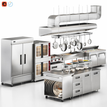 Обладнання Cafe 03 Commercial Kitchen 3D модель