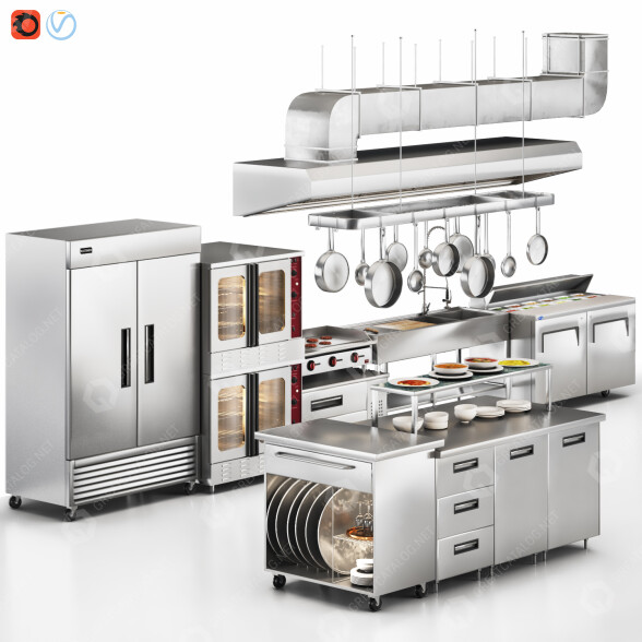 Обладнання Cafe 03 Commercial Kitchen 3D модель