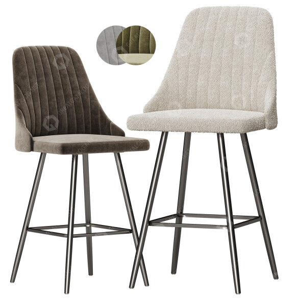 Tabouret de bar Metal Base modèle 3D