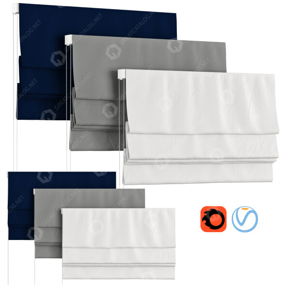 Римські штори Pottery Barn Classic Blackout Cordless 3D модель