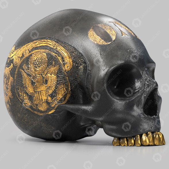 Statuetka Black Skull Head model 3D