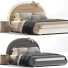 Кровать и тумбочки Litfad White Upholstered Panel - Leo.Render