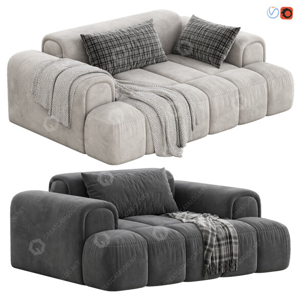 Sofa Litfad Contemporary Arm Set 2 3D model