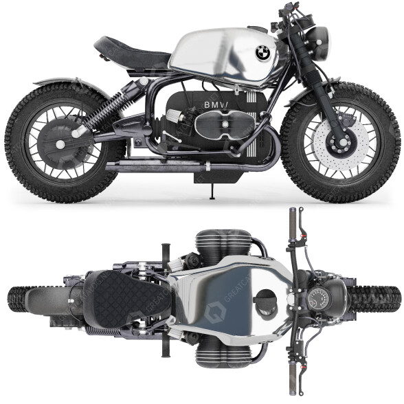Мотоцикл BMW R80 3D модель