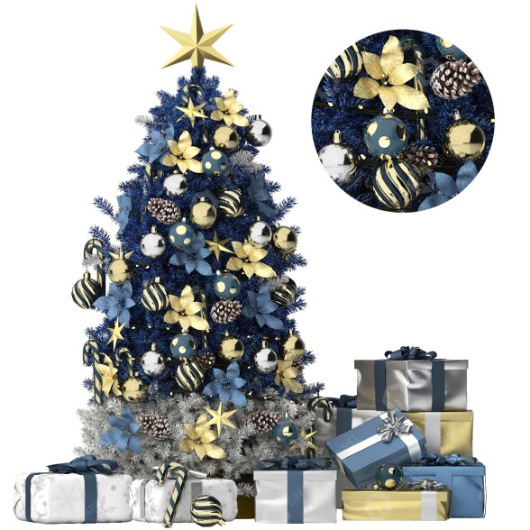 Dekor Blue Christmas Tree 3D-Modell