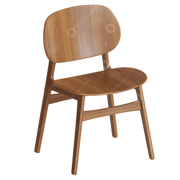 Chair Fredericia Wood Base Soborg 3D model